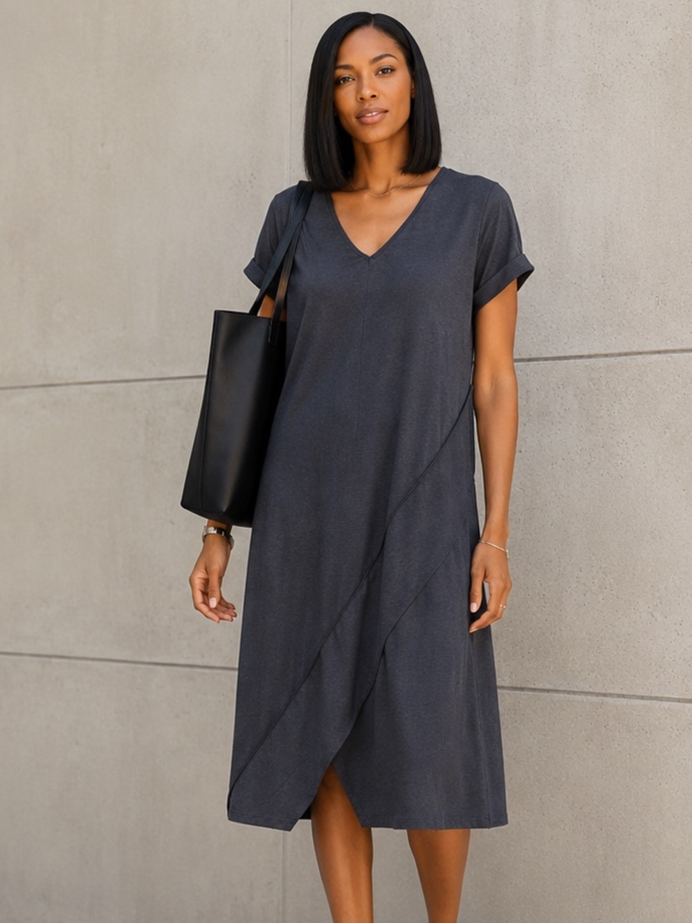 Dolan | Charcoal Gray Midi Dress | Size Large